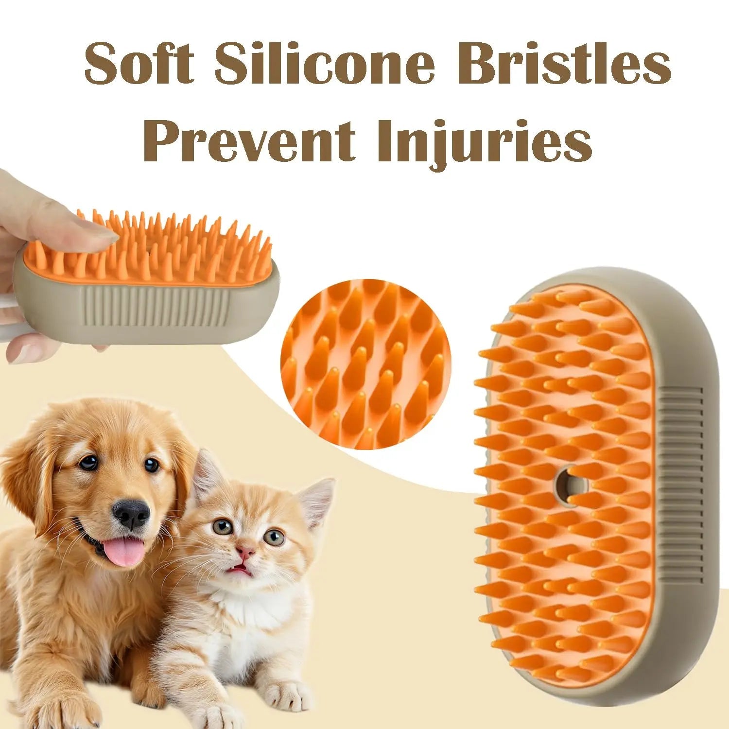 💨 No More Flying Fur! Steam Grooming Brush for Shedding, Massage & Cleaning
