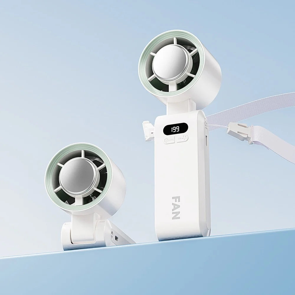❄️Ice in Your Pocket, Hurricane in Your Hand | 199-Speed Semiconductor Cooling Handheld Fan, Portable Neck Fan with 16°C Ice Wind for Outdoor Travel
