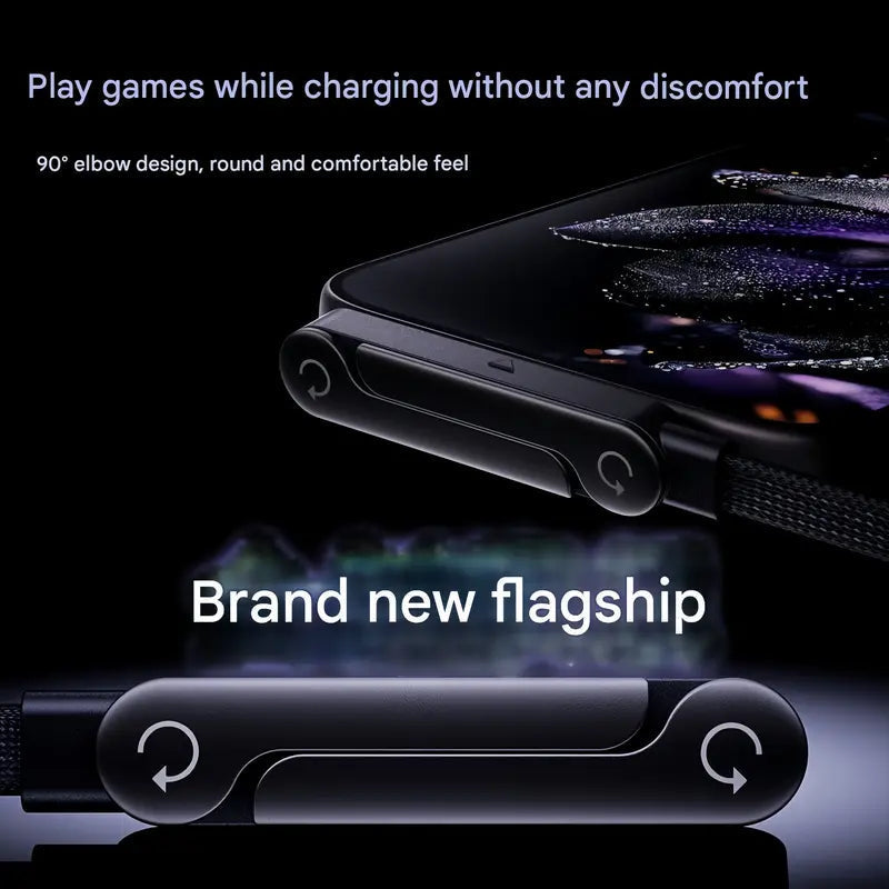 ⚡ JAXVOLT 240W Super Fast Charging Cable 2-in-1 with Phone Stand