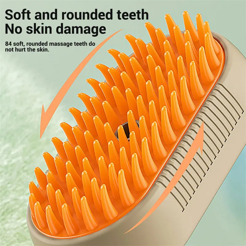 💨 No More Flying Fur! Steam Grooming Brush for Shedding, Massage & Cleaning