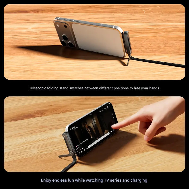 ⚡ JAXVOLT 240W Super Fast Charging Cable 2-in-1 with Phone Stand