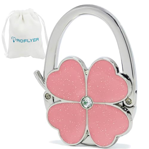 💖 Foldable Clover Bag Hanger | Portable Purse Holder with Bling✨
