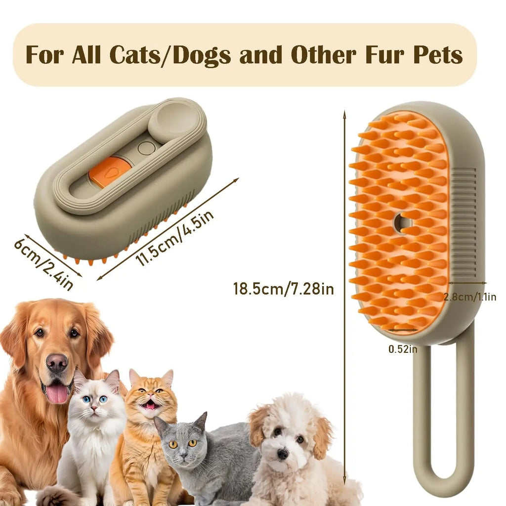 💨 No More Flying Fur! Steam Grooming Brush for Shedding, Massage & Cleaning