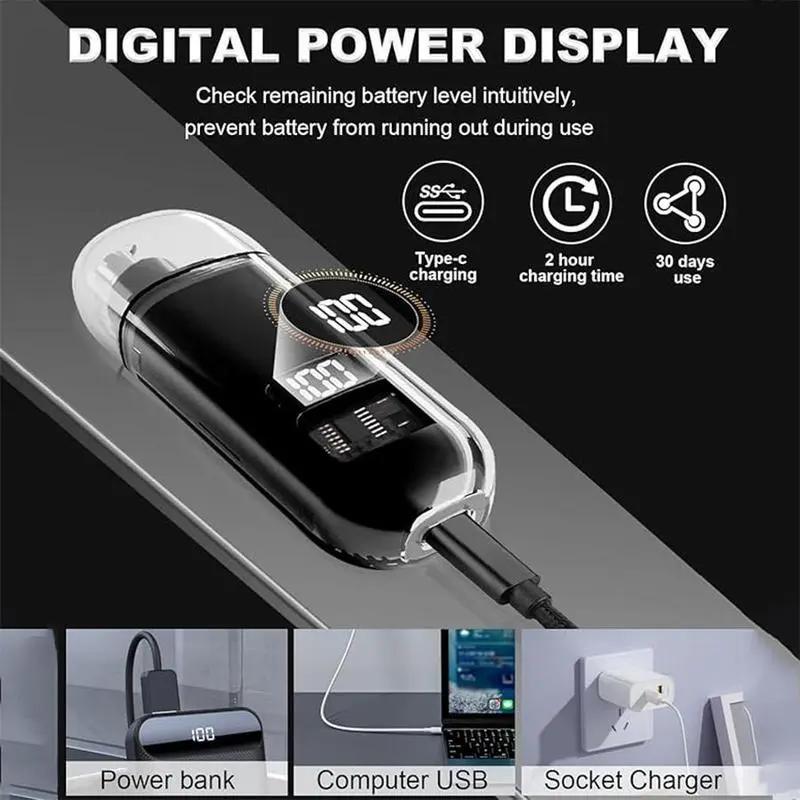 Nose Hair Trimmer for Men Women Rechargeable Painless Eyebrow Facial Hair Shaver LED Display Waterproof Dual Edge Blades Clipper Compact Portable IPX7 Safe Distance Trimming