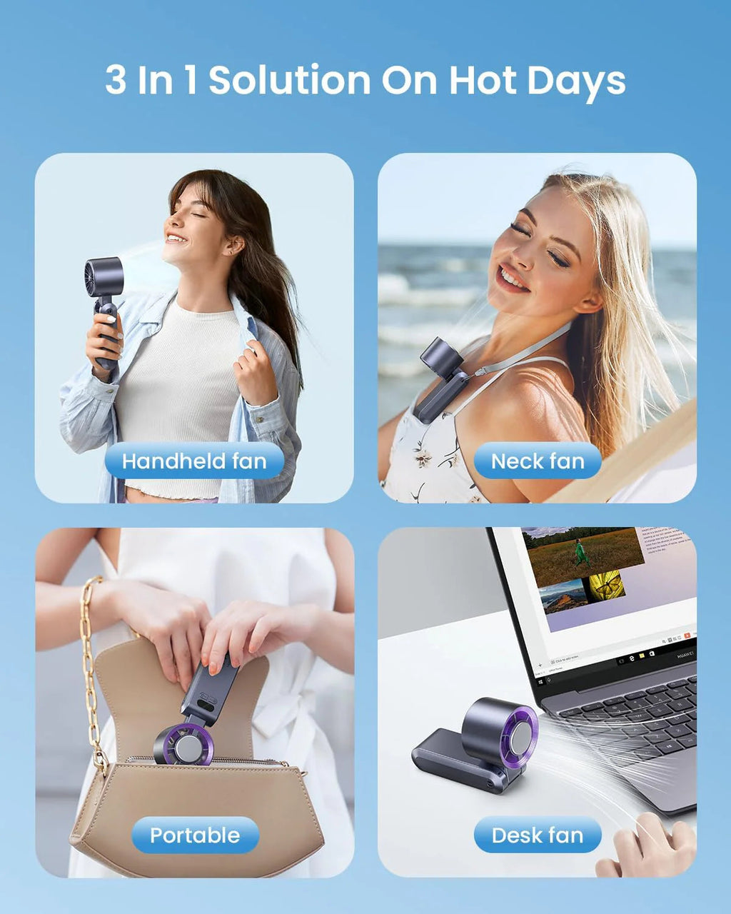 ❄️Ice in Your Pocket, Hurricane in Your Hand | 199-Speed Semiconductor Cooling Handheld Fan, Portable Neck Fan with 16°C Ice Wind for Outdoor Travel