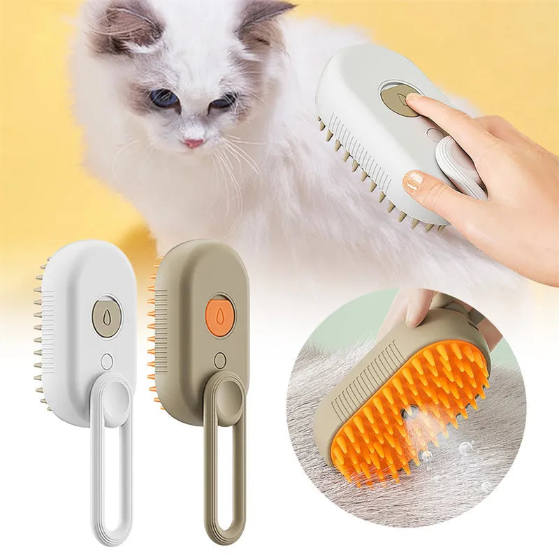 💨 No More Flying Fur! Steam Grooming Brush for Shedding, Massage & Cleaning