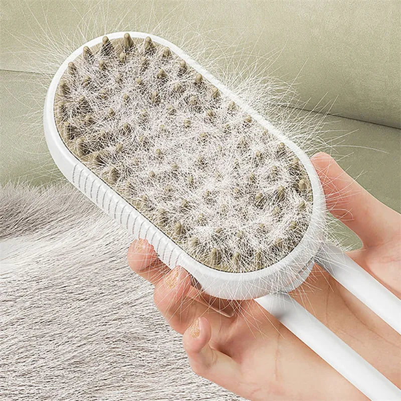 💨 No More Flying Fur! Steam Grooming Brush for Shedding, Massage & Cleaning