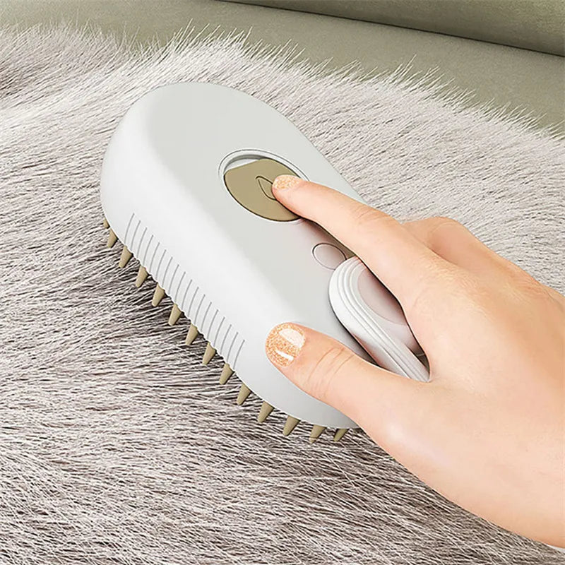 💨 No More Flying Fur! Steam Grooming Brush for Shedding, Massage & Cleaning