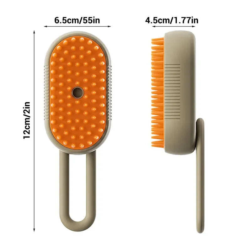 💨 No More Flying Fur! Steam Grooming Brush for Shedding, Massage & Cleaning
