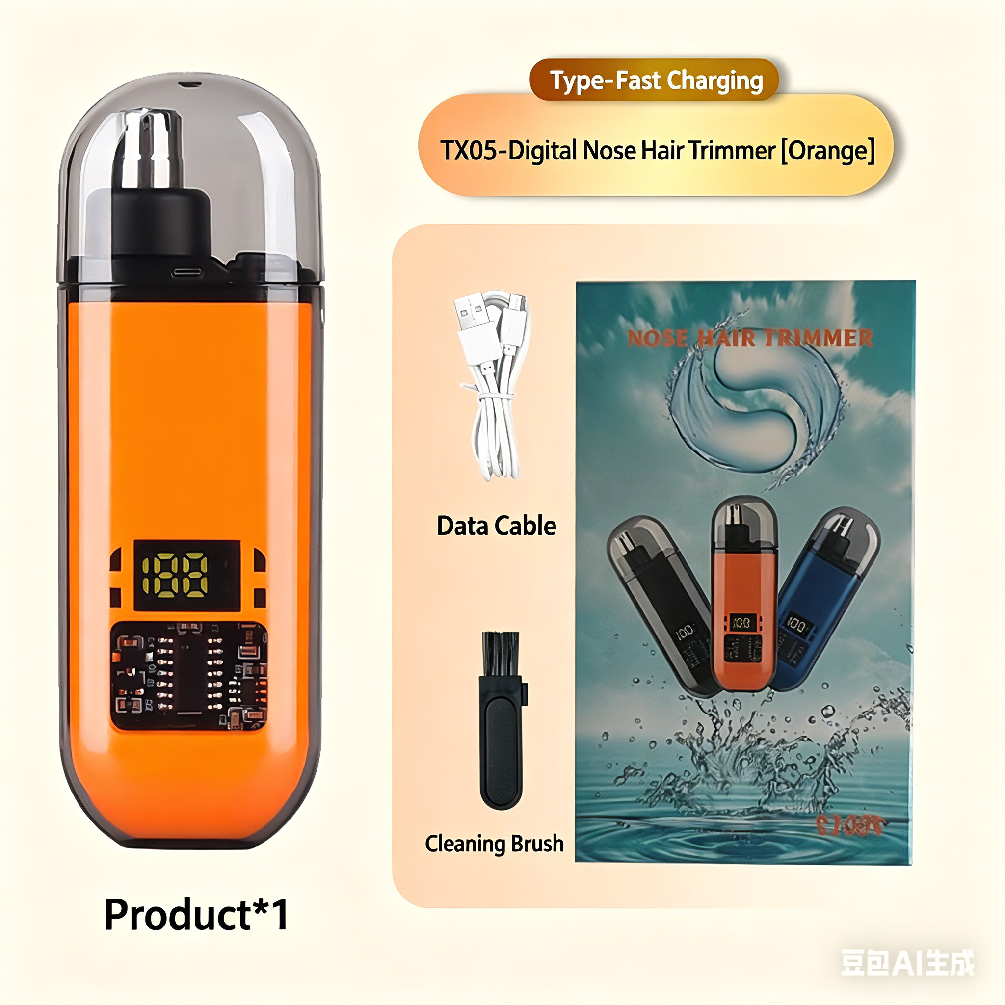 Nose Hair Trimmer for Men Women Rechargeable Painless Eyebrow Facial Hair Shaver LED Display Waterproof Dual Edge Blades Clipper Compact Portable IPX7 Safe Distance Trimming