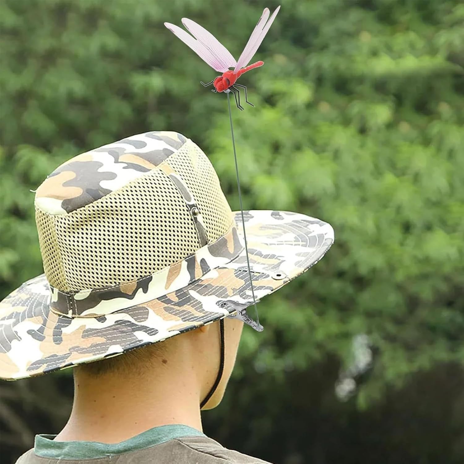 8pieces of dragonfly insect traps, 3D artificial dragonfly hat traps, dragonfly garden decorations, dragonfly trap insect repellents, bird and fly prevention devices for gardens, terraces, and balconies, Metal Clip Mosquito Repellent Hat Clip,Fishing