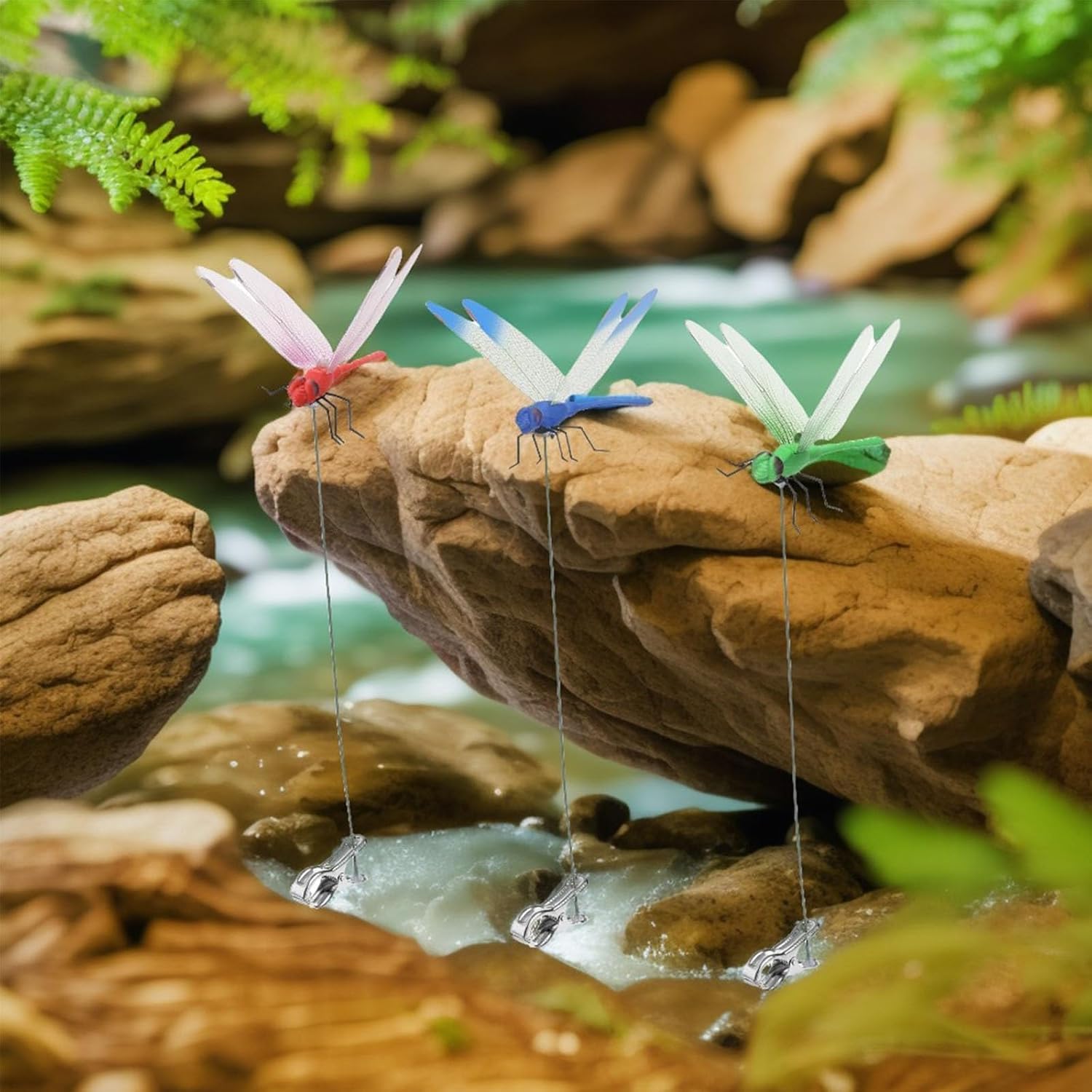 8pieces of dragonfly insect traps, 3D artificial dragonfly hat traps, dragonfly garden decorations, dragonfly trap insect repellents, bird and fly prevention devices for gardens, terraces, and balconies, Metal Clip Mosquito Repellent Hat Clip,Fishing