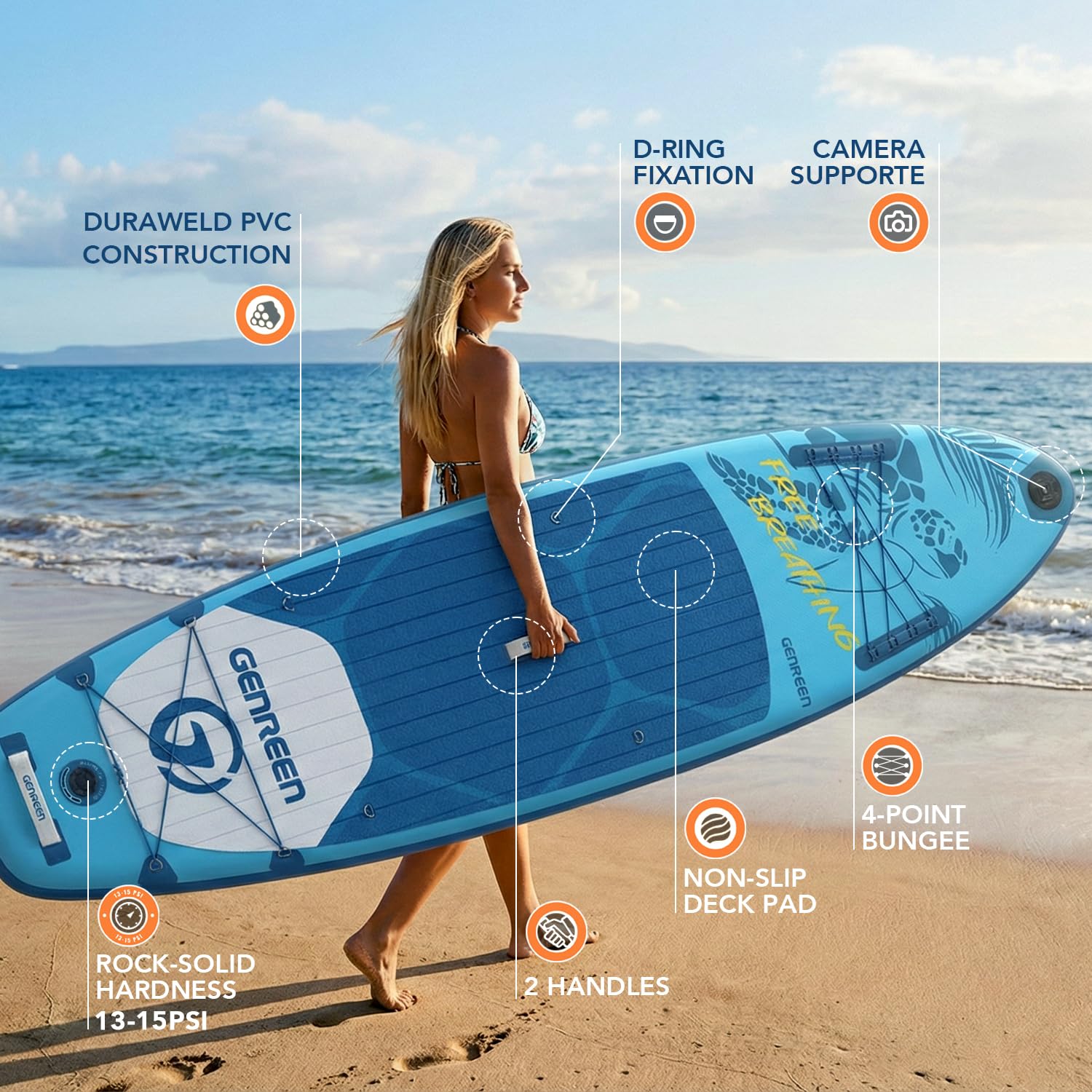⏰Limited Time: 50% OFF🌊 Inflatable Stand Up Paddle Board | Complete SUP Kit For Water Adventures