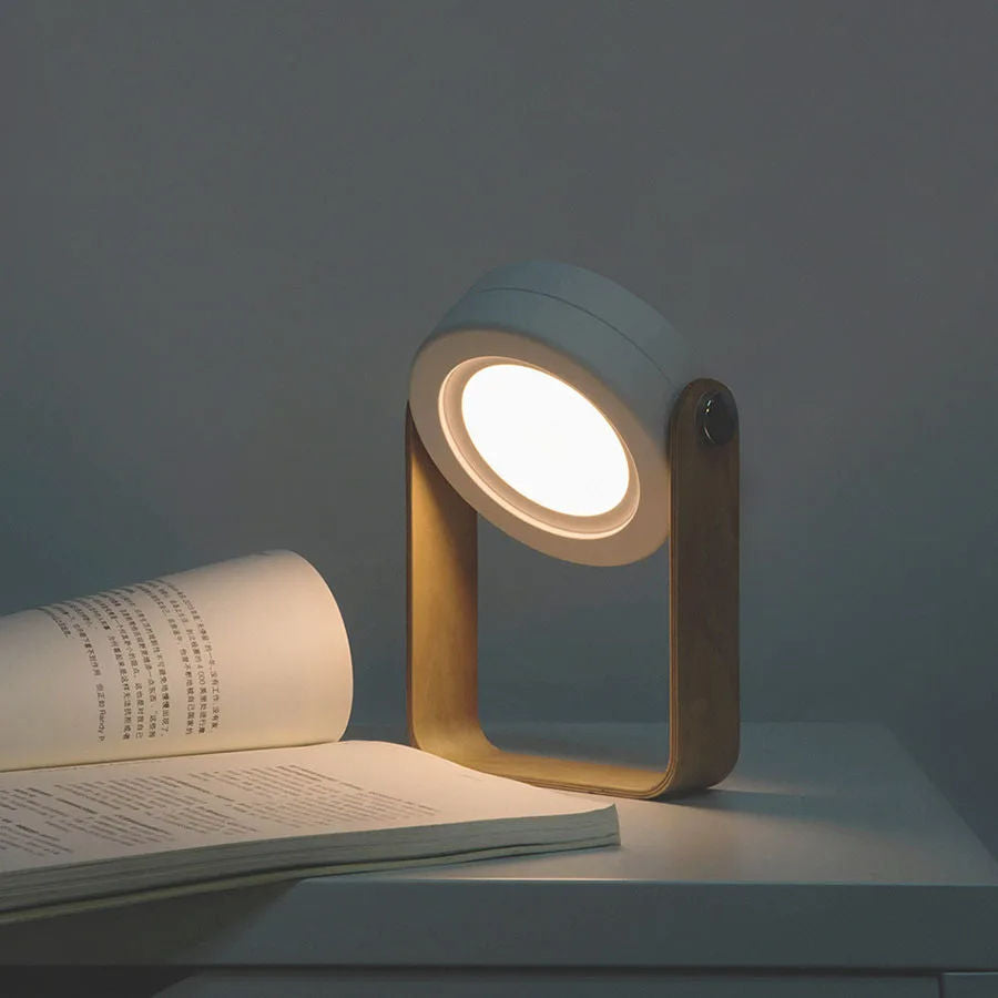 ✨ Portable Foldable LED Touch Lamp | Wooden Handle Rechargeable Night Light for Home & Travel🌙