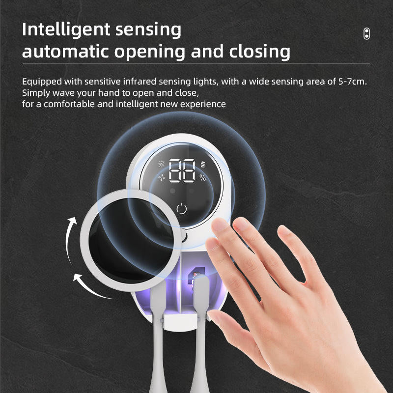Limited Time: 30% OFF🛁 Smart Digital Display Toothbrush Sanitizer with Drying Function for Electric & Manual Toothbrushes🦷