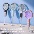 🦟 Portable USB Rechargeable Bug Zapper | 2-in-1 Purple Light Mosquito Killer for Pest Control💤