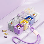 ✨ Kompakte 4-Fächer Pillenbox | Luftdicht versiegelter Tablettenteiler | Tragbarer Tagesmedikamentenbehälter für Reisen & Tasche💊