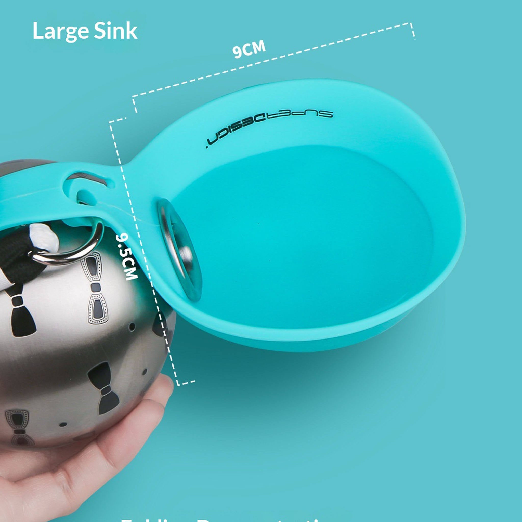 ✨ 285ml Xiaoman Pet Water Bottle | 304 Stainless Steel Leak-Proof Travel Water Bottle with Foldable Silicone Bowl & Lanyard for Outdoor Adventures 🐶