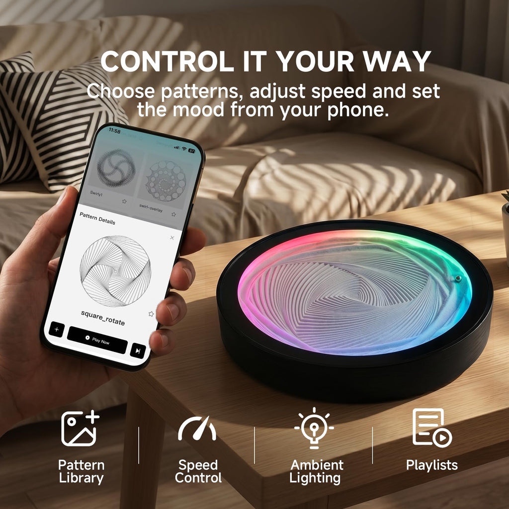 ⏰Limited Time: 50% OFF🌌 RGB Moving Sand Art Lamp | Automatic 3D Flowing Sandscape LED Ambient Light For Desk Decor & Gifts