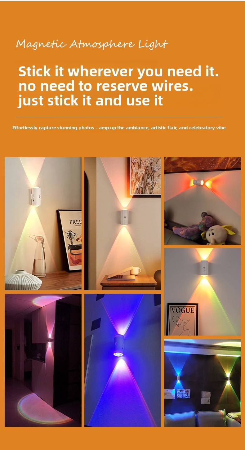 🌈 Smart LED Wall Sconce | Touch & Remote Control, Dimmable, USB Rechargeable, Magnetic Mount💡
