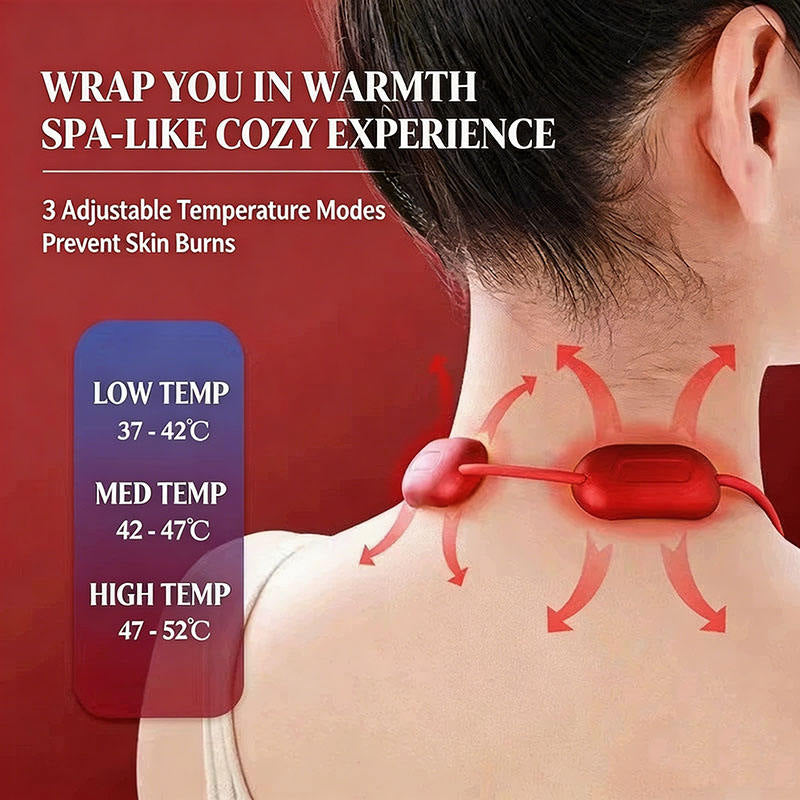 🧘 Pendant EMS Neck Massager with Constant Heat | Portable Cervical Massage Device🔥