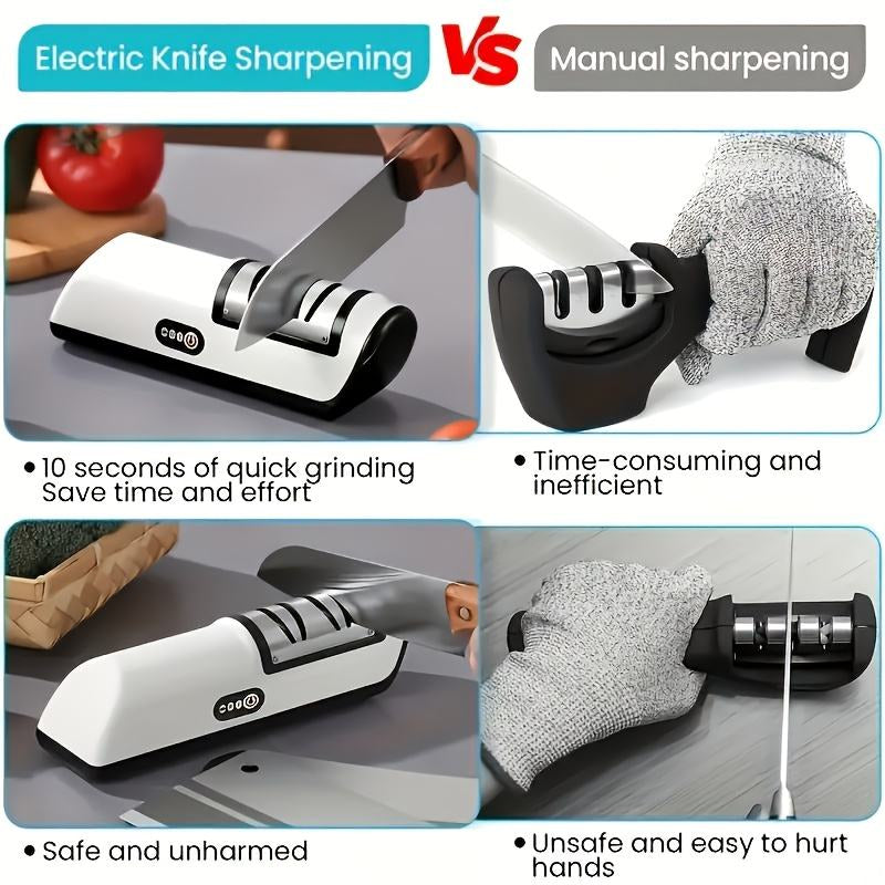 ⚡Portable Electric Blade Sharpener | Multi-functional Household Knife Grinding Tool🗡️
