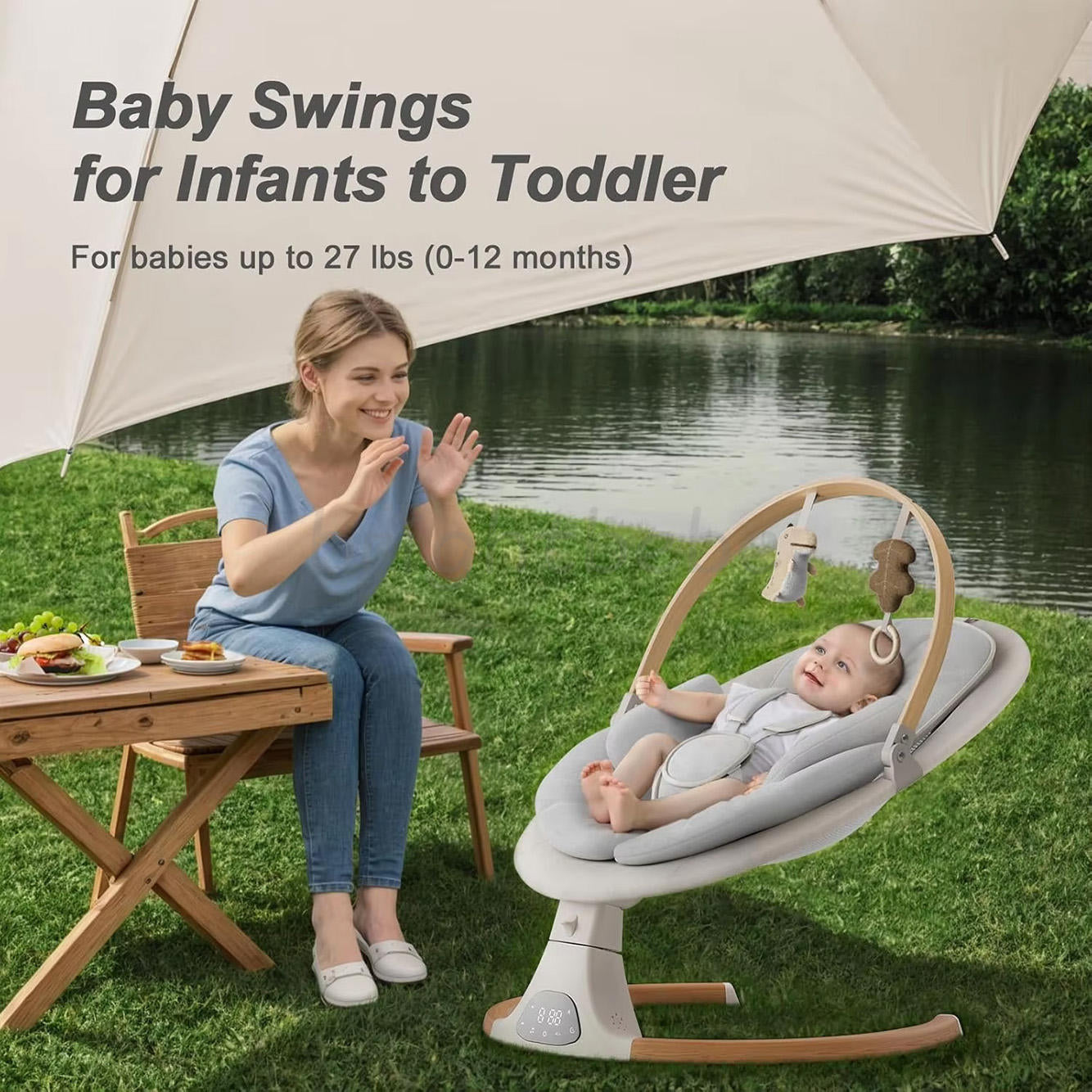 ⏰Flash Sale👶Multi‑Function Baby Electric Swing | Bluetooth Music Remote Control Infant Rocker Chair
