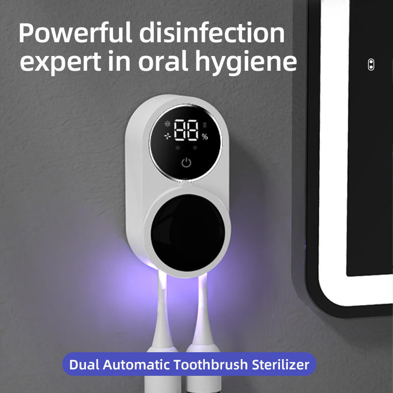 Limited Time: 30% OFF🛁 Smart Digital Display Toothbrush Sanitizer with Drying Function for Electric & Manual Toothbrushes🦷