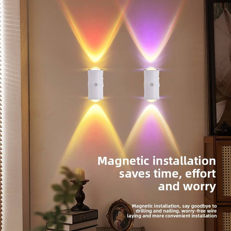 🌈 Smart LED Wall Sconce | Touch & Remote Control, Dimmable, USB Rechargeable, Magnetic Mount💡