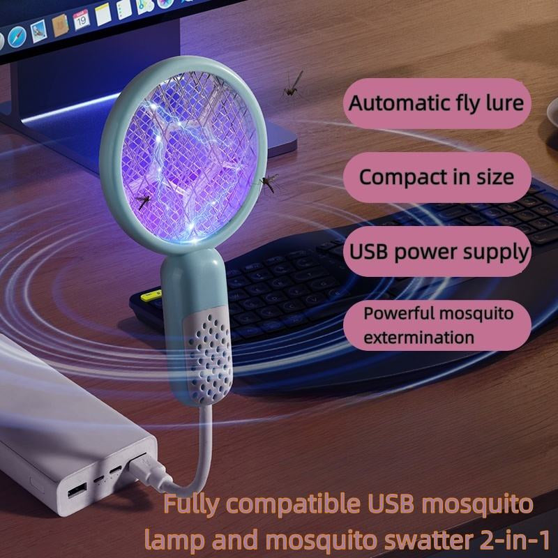 🦟 Portable USB Rechargeable Bug Zapper | 2-in-1 Purple Light Mosquito Killer for Pest Control💤