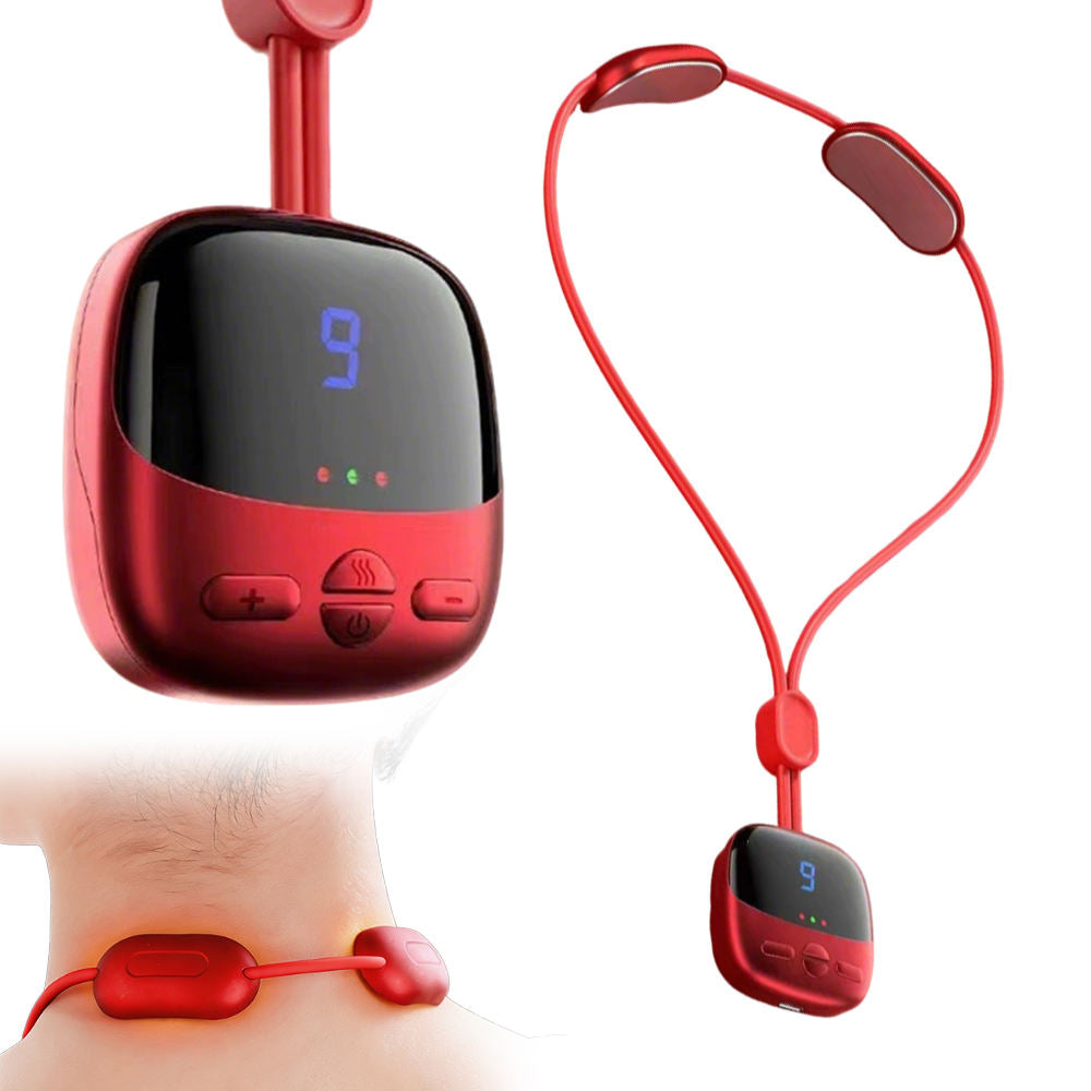 🧘 Pendant EMS Neck Massager with Constant Heat | Portable Cervical Massage Device🔥