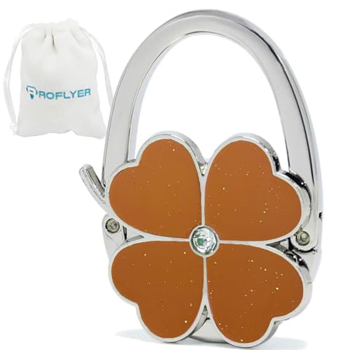 💖 Foldable Clover Bag Hanger | Portable Purse Holder with Bling✨
