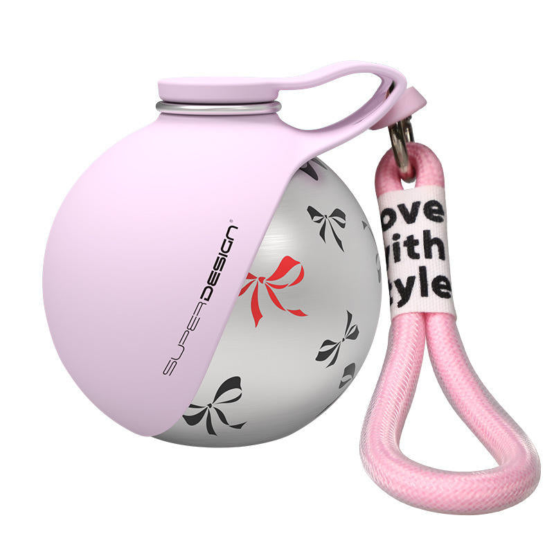 ✨ 285ml Xiaoman Pet Water Bottle | 304 Stainless Steel Leak-Proof Travel Water Bottle with Foldable Silicone Bowl & Lanyard for Outdoor Adventures 🐶