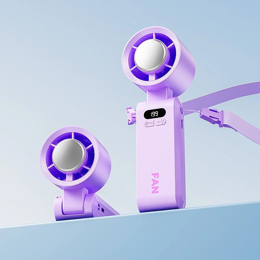 ❄️Ice in Your Pocket, Hurricane in Your Hand | 199-Speed Semiconductor Cooling Handheld Fan, Portable Neck Fan with 16°C Ice Wind for Outdoor Travel