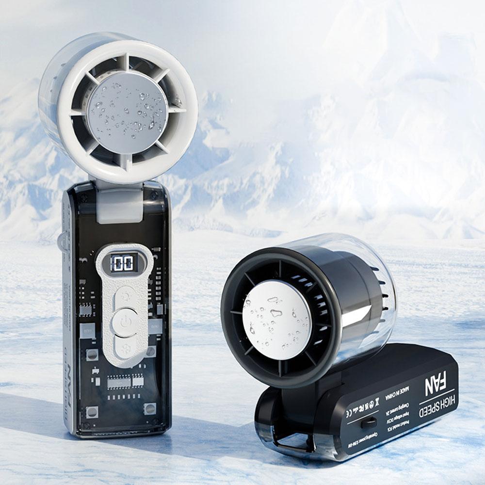 ❄️ Ice-Cool Turbo Handheld Fan | 100-Speed Foldable Mini Fan with Semiconductor Cooling & LED Display❄️