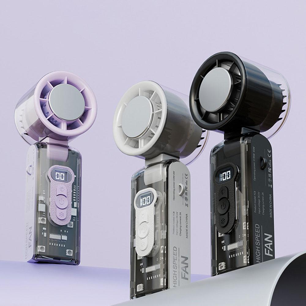 ❄️ Ice-Cool Turbo Handheld Fan | 100-Speed Foldable Mini Fan with Semiconductor Cooling & LED Display❄️