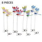 8pieces of dragonfly insect traps, 3D artificial dragonfly hat traps, dragonfly garden decorations, dragonfly trap insect repellents, bird and fly prevention devices for gardens, terraces, and balconies, Metal Clip Mosquito Repellent Hat Clip,Fishing